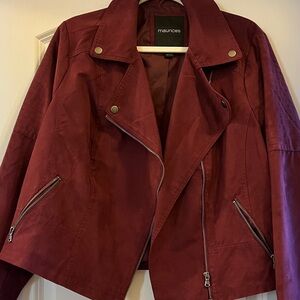 Maurices Burgundy Leather Jacket